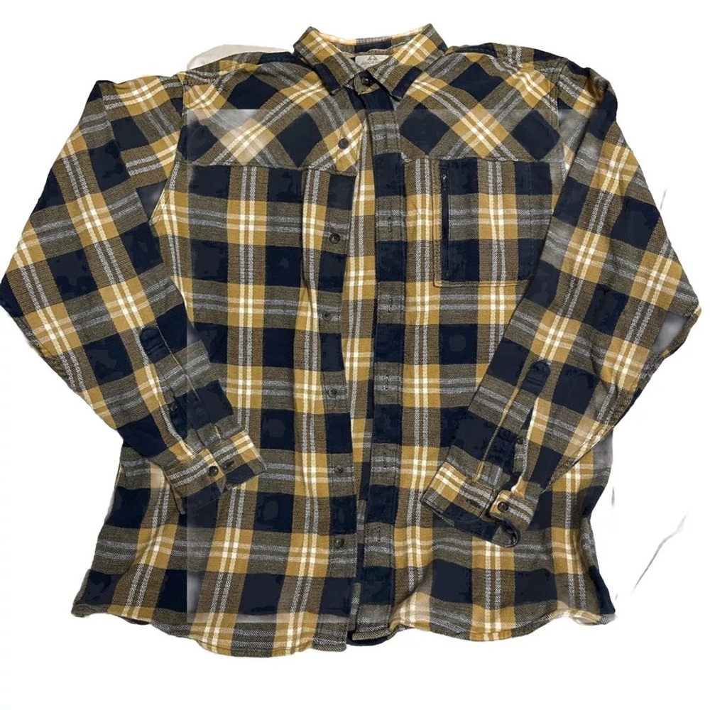 Ascend Mens Multicolor Flannel Plaid Long Sleeve Collared Button-Up Shirt Sz XL
